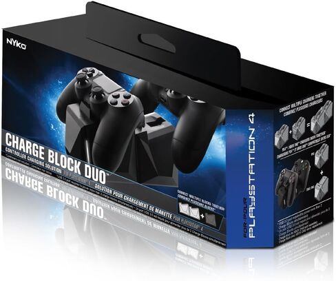 Nyko Charge Block Duo - 2 Port Controller Charging Station with Patented Charging Dongles and Micro-USB/AC Power Cord for PlayStation 4 in Saudi Arabia