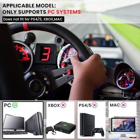 PC Racing Game USB Handbrake - Endxedo 16Bit Simulate Linear Handbrake for Racing Games, Compatible with Logitech G27 G29 G920 G923 T500 T300 with Fixing Clip and Plate Black in Kuwait
