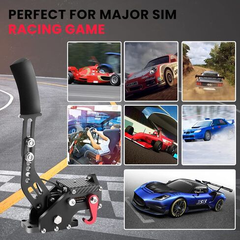 PC Racing Game USB Handbrake - Endxedo 16Bit Simulate Linear Handbrake for Racing Games, Compatible with Logitech G27 G29 G920 G923 T500 T300 with Fixing Clip and Plate Black in Kuwait