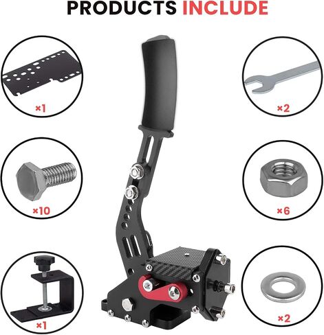 PC Racing Game USB Handbrake - Endxedo 16Bit Simulate Linear Handbrake for Racing Games, Compatible with Logitech G27 G29 G920 G923 T500 T300 with Fixing Clip and Plate Black in Kuwait