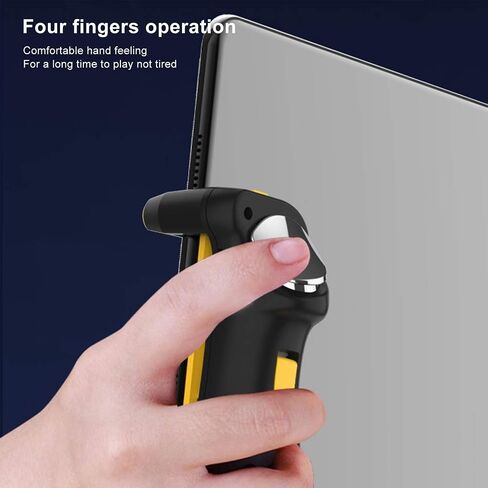 Tablet PC Gamepad, Continuous Shooting Gamepad Comprehensive Protection Four Fingers Game Joystick Shooter Gamepad,for Android System/iOS System(Yellow) in Saudi Arabia