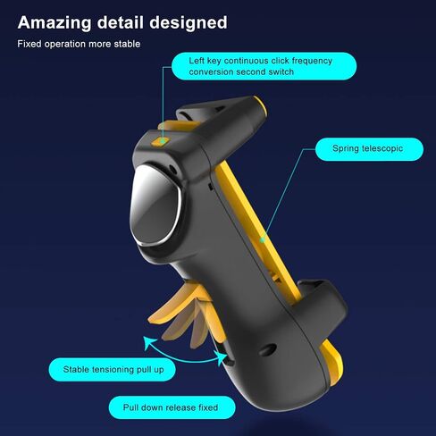 Tablet PC Gamepad, Continuous Shooting Gamepad Comprehensive Protection Four Fingers Game Joystick Shooter Gamepad,for Android System/iOS System(Yellow) in Saudi Arabia