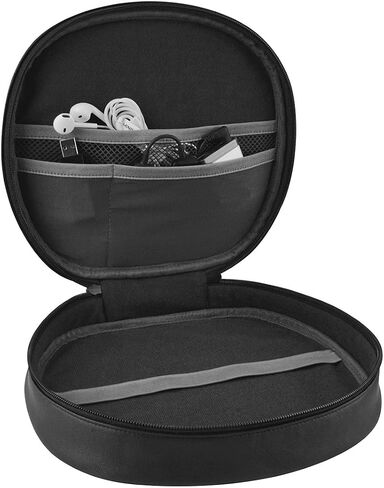 Geekria Headphones Pouch Compatible with Turtle Beach, Razer, Corsair, Logitech, Hyperx Case, Replacement Protective Travel Carrying Bag with Cable Storage (Black PU) in Saudi Arabia