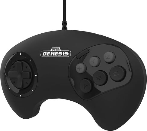 Retro-Bit BIG6 USB Arcade Controller Pad for Sega Genesis Mini, Switch, PC, Mac, Steam, RetroPie, Raspberry Pi - USB Port - Black in Kuwait