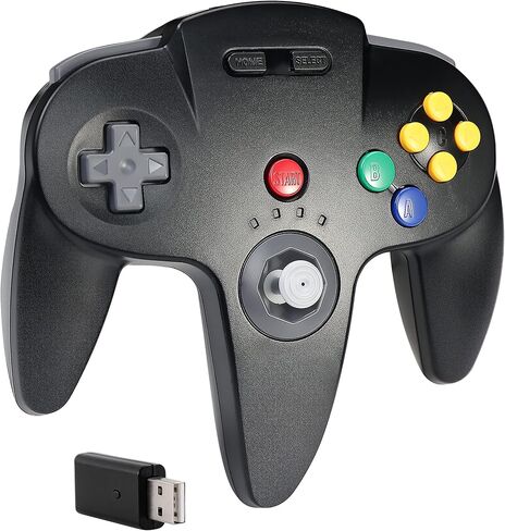 Multi-Device Enhanced Wireless Controller, 2.4 GHz with USB Receiver, Compatible with Windows Laptop PC iOS Mac Raspberry Pi, Switch/NSO - (Rechargeable) (Plug and Play) Black in Kuwait