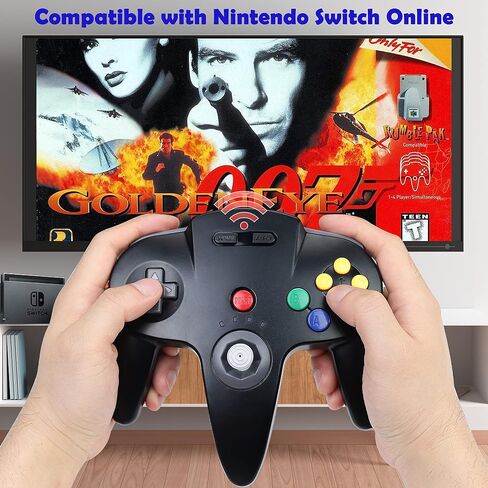 Multi-Device Enhanced Wireless Controller, 2.4 GHz with USB Receiver, Compatible with Windows Laptop PC iOS Mac Raspberry Pi, Switch/NSO - (Rechargeable) (Plug and Play) Black in Kuwait