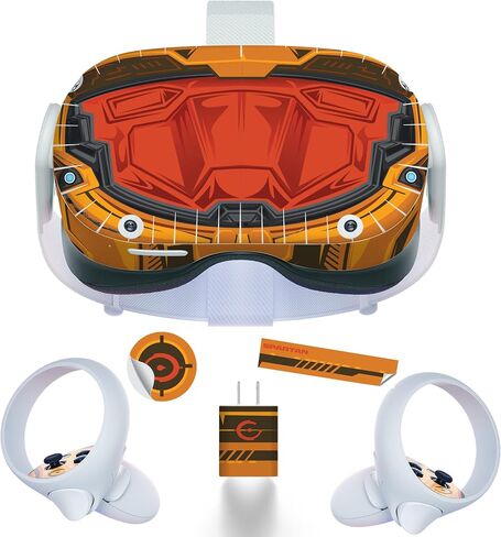 Easy-to-Apply Oculus Quest 2 Carnivore Villain Black Red Spider Skin Sticker Wrap DIY Accessories - Oculus Quest 2 - Stickers Skins Full Wrap Decal Protective Decal Kit (Fish-Orange) in Kuwait