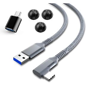 كابل توصيل متوافق مع أوكولوس كويست 2 (16 قدم/5 متر)، كابل كويست لينك لاستبدال كويست / ريفت إس، سلك مجدول من النايلون لنقل البيانات عالي السرعة متوافق مع سماعات أوكولوس كويست وكمبيوتر ألعاب in Kuwait