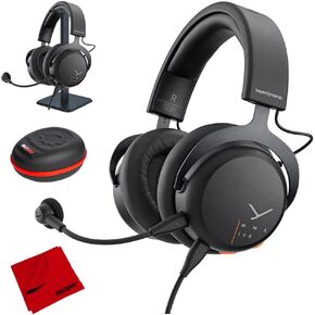 beyerdynamic 729914 MMX 100 Closed Back Analog Gaming Headset for PC, Playstation, Xbox - Black Bundle with Deco Gear Premium Hard Body Headphone Case, Headphone Stand and Microfiber Cleaning Cloth in Saudi Arabia