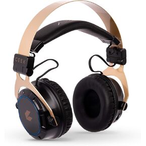 CEEK Wireless Bluetooth Headphones Over Ear with Noise Cancelling, 360° Surround Sound, Foldable Design & Detachable Mic - Headphones for Gym, Gaming, Music & Travel with Earth Shaking Bass - Gold. in Saudi Arabia