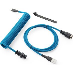 GUNMJO Pro Custom Coiled USB C Cable for Gaming Keyboard, Double-Sleeved Mechanical Keyboard Cable with Detachable Metal Aviator, 1.5M USB-C to USB-A, Nebula Color in Saudi Arabia