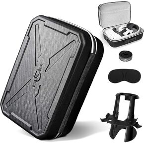 sarlar Hard Carrying Case for Oculus Meta Quest 3/Quest 3S/Quest 2/AVP, Ideal Travel Storage Waterproof Bag for VR Headset, Touch Controllers, Original Fabric/Elite Strap Accessories, Black in Kuwait