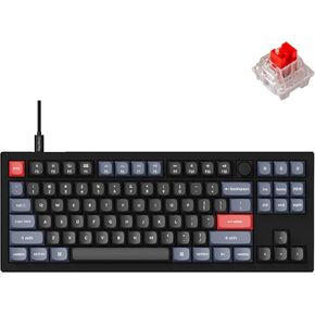Keychron V3 Wired Custom Mechanical Keyboard Knob Version, TKL QMK/VIA Programmable with Hot-swappable Keychron K Pro Brown Switch Compatible with Mac Windows Linux Carbon Black (Non-Transparent)