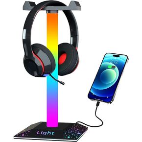 KANTUTOE RGB Gaming Headphone Stand Light مع منفذ USB RGB Gaming Stand Light لملحقات سماعات ألعاب الكمبيوتر المكتبي، أفضل هدية للزوج والأطفال والصديق in Kuwait