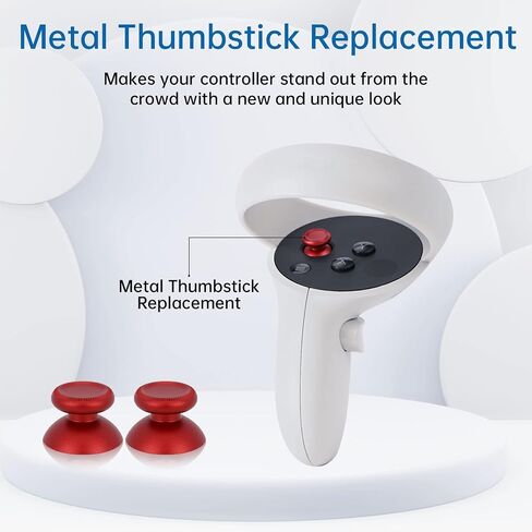 2Pcs Replacement Rocker Metal Analog Joystick Thumbstick Mushroom Caps Repair for Meta Oculus Quest 2 (Black) in Kuwait