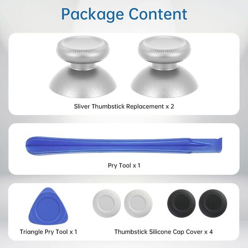 VRbrother 2 قطعة استبدال الروك المعدنية التناظرية عصا التحكم Thumbstick الفطر قبعات إصلاح ل Meta Oculus Quest 2 (أسود) in Saudi Arabia