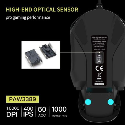 DeLUX M800PRO Wireless Gaming Mouse - PAW 3370 Sensor, Multi-Device Connection, TTC Encoder Wheel, 19000DPI, 70g Lightweight, 56Hr Battery, 6 Programmable Buttons & LOD Adjustment (White) in Saudi Arabia