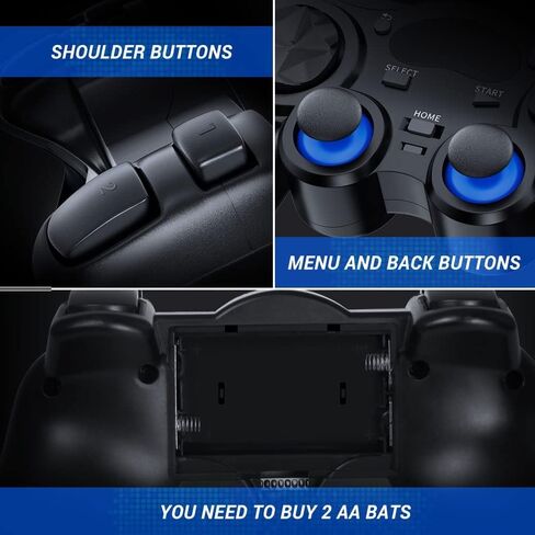 USB 2.4G Wireless Game Controller 2 Pack for PC/Laptop Computer (Windows XP/7/8/10)/ Android / PS3 & Steam Joystick Gamepad for pc Games Controller Compatible Android in Kuwait