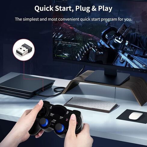 USB 2.4G Wireless Game Controller 2 Pack for PC/Laptop Computer (Windows XP/7/8/10)/ Android / PS3 & Steam Joystick Gamepad for pc Games Controller Compatible Android in Kuwait
