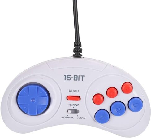 9-Pin Ergonomic Game Console 16Bit Mini Handheld Game Controllers Gamepads Gaming Controller White for Sega in Saudi Arabia