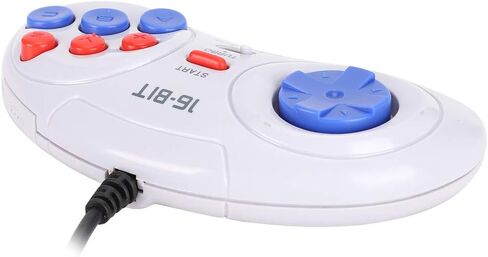 9-Pin Ergonomic Game Console 16Bit Mini Handheld Game Controllers Gamepads Gaming Controller White for Sega in Saudi Arabia