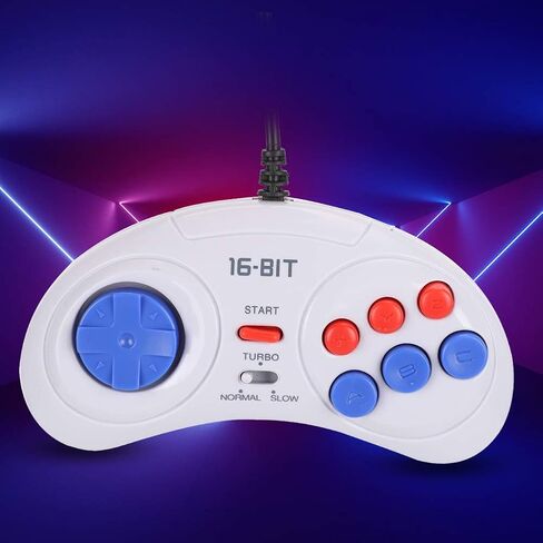 9-Pin Ergonomic Game Console 16Bit Mini Handheld Game Controllers Gamepads Gaming Controller White for Sega in Saudi Arabia