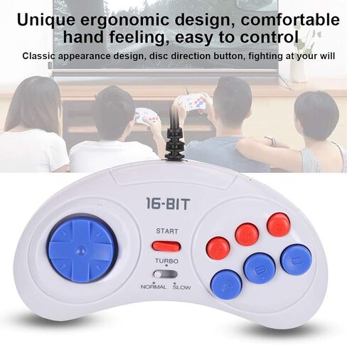 9-Pin Ergonomic Game Console 16Bit Mini Handheld Game Controllers Gamepads Gaming Controller White for Sega in Saudi Arabia