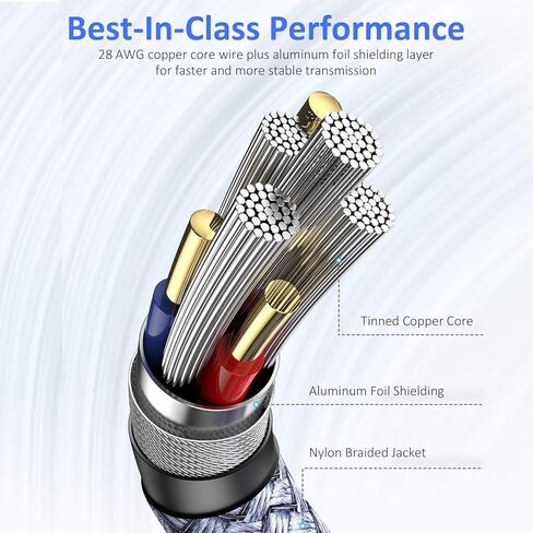 كابل توصيل متوافق مع أوكولوس كويست 2 (16 قدم/5 متر)، كابل كويست لينك لاستبدال كويست / ريفت إس، سلك مجدول من النايلون لنقل البيانات عالي السرعة متوافق مع سماعات أوكولوس كويست وكمبيوتر ألعاب in Kuwait