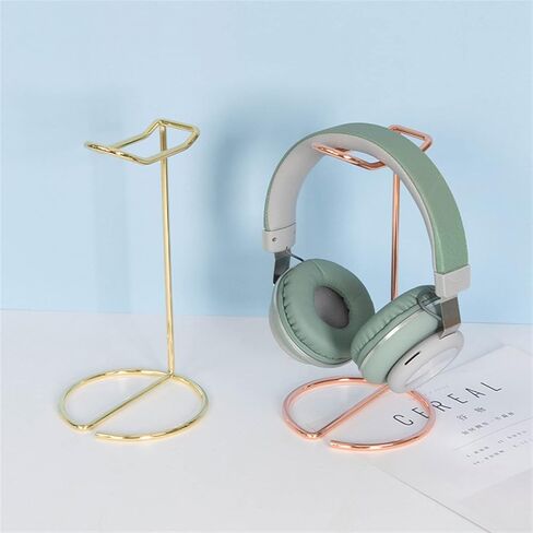 Headphone Stand/Headset Holder Headphone Stand Metal Headset Holder Earphone Display Rack Hanger Wireless Headphones Holder Support Gamer Helmet for Table Desk Orgnizer, 1 Pack (Gold) PC Gaming Headse in Kuwait