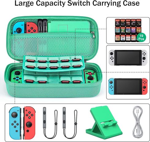 Younik Switch Carrying Case, 16 in 1 Switch Case Accessories Black for Switch Original Model Includes Switch Travel Case Girls, Protective Case Cover, Screen Protector, Switch Game Case and More in Saudi Arabia