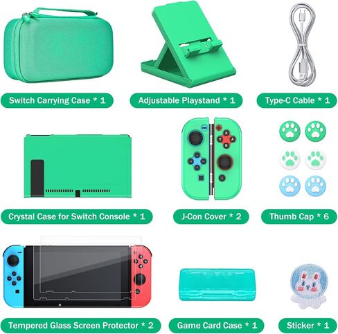 Younik Switch Carrying Case, 16 in 1 Switch Case Accessories Black for Switch Original Model Includes Switch Travel Case Girls, Protective Case Cover, Screen Protector, Switch Game Case and More in Saudi Arabia