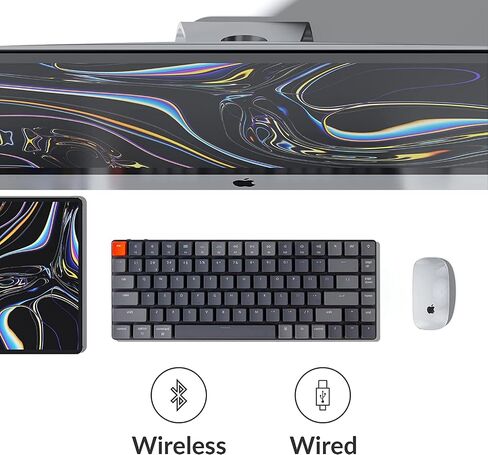 Keychron K3 فائقة النحافة 75% تخطيط RGB بإضاءة خلفية لاسلكية بلوتوث/لوحة مفاتيح USB سلكية ميكانيكية، مفتاح مفاتيح أحمر بصري منخفض قابل للتبديل السريع، 84 مفتاح لوحة مفاتيح للألعاب لنظام التشغيل Mac Windows الإصدار 2 in Kuwait