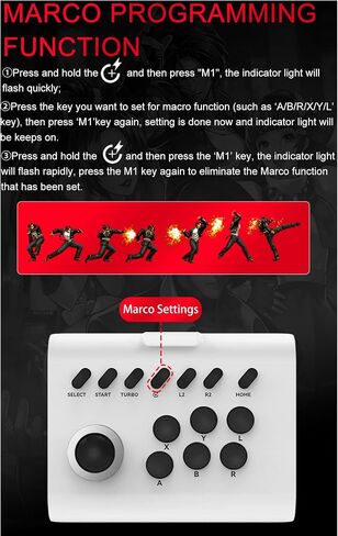 عصا التحكم في لعبة ArVin Arcade Fight Stick لجهاز iPhone iOS Android PC Fighting Stick لجهاز Nintendo Switch/PS3/PS4 Arcade Rocker Gamepad مع Turbo & Marco للمحاكيات/Cloud/PS Remote Play/Steam in Kuwait