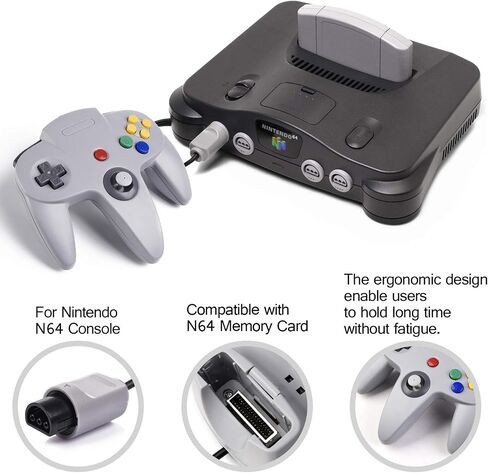 miadore 4 Pack Classic 64 Controller, Wired N64 Controllers with Upgraded Joystick (Non PC USB Version) (Black/Clear Green/Clear Blue/Clear Orange) in Kuwait