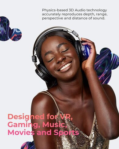 CEEK Wireless Bluetooth Headphones Over Ear with Noise Cancelling, 360° Surround Sound, Foldable Design & Detachable Mic - Headphones for Gym, Gaming, Music & Travel with Earth Shaking Bass - Gold. in Kuwait