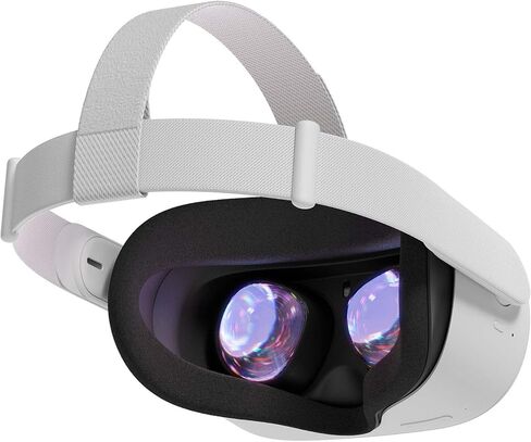 Oculus Quest 2 — فيديو بسعة 256 جيجابايت — سماعة رأس للواقع الافتراضي الكل في واحد متقدمة باللون الأبيض — صوت سينمائي ثلاثي الأبعاد — للترفيه العائلي أثناء الاستمتاع بألعاب الواقع الافتراضي — كابل توصيل USB من النوع C بطول 16 قدمًا in Kuwait