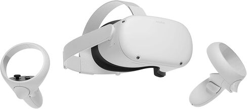 Oculus Quest 2 — فيديو بسعة 256 جيجابايت — سماعة رأس للواقع الافتراضي الكل في واحد متقدمة باللون الأبيض — صوت سينمائي ثلاثي الأبعاد — للترفيه العائلي أثناء الاستمتاع بألعاب الواقع الافتراضي — كابل توصيل USB من النوع C بطول 16 قدمًا in Kuwait