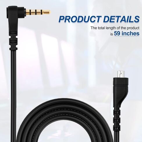 Koffmon 3.5mm Replacement Audio Cable Extension Cord Compatible with SteelSeries Arctis 3 /Arctis 5/ Arctis 7 /Arctis Pro Wireless Gaming Headphones (1.5 m/5 ft) in Saudi Arabia