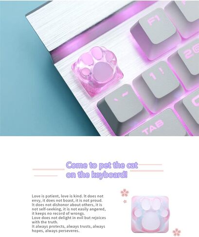 SYA ZOMOPLUS لطيف القط باو Keycap، اسفنجي مخلب مخصص Keycap-1pc Keycap للوحة المفاتيح الميكانيكية، ومناسبة لمفاتيح Cherry MX/Gateron-ESC مفتاح Keycap (أسود وردي) in Saudi Arabia