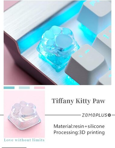 SYA ZOMOPLUS لطيف القط باو Keycap، اسفنجي مخلب مخصص Keycap-1pc Keycap للوحة المفاتيح الميكانيكية، ومناسبة لمفاتيح Cherry MX/Gateron-ESC مفتاح Keycap (أسود وردي) in Saudi Arabia