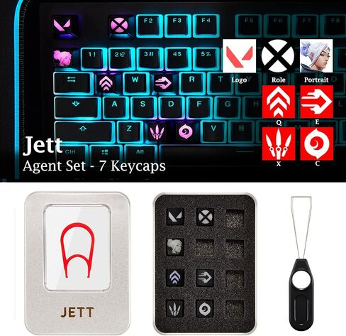 Valorant Custom Keycaps (Agent Astra) - Laser Engraved with Each Valorant Agent's Portrait, Skills, and Position. Fit with Any Mechanical Keyboard. Valorant Gift for Gamers, Adults, and Teens. in Saudi Arabia