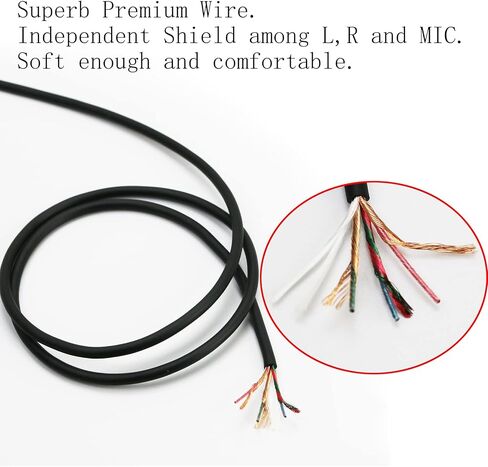 NewFantasia Replacement Audio Cable 3.5mm 5 Pole Male Compatible with SteelSeries Arctis Nova 1, Nova Pro, Nova 7, Nova 7X, Nova 1P, Nova 1X Gaming Headset 2meters/6.6feet in Saudi Arabia