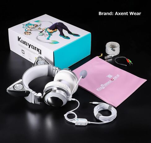 New Edition Wireless Cat Ear Headphones (12 Color Changing) 3.5mm Jack, Bluetooth&Wired connection (Black) in Saudi Arabia