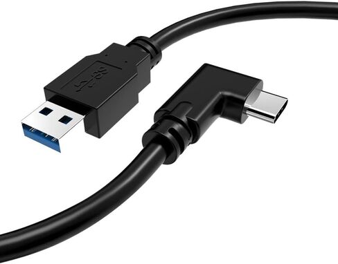 TNE for Oculus Quest 2 Link Cable & Replacement Quest 2 Charger PC Gaming & Charging | High Speed Data Transfer & Fast Charge Angled Type C USB3.2 Gen1 to USB Type A Power Cord (10ft/3m Black) in Kuwait
