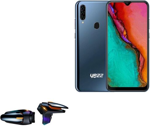 BoxWave Gaming Gear Compatible with Yezz Art 1 Pro (Gaming Gear by BoxWave) - Touchscreen QuickTrigger Auto, Trigger Buttons Autofire Gaming Mobile FPS for Yezz Art 1 Pro - Jet Black in Saudi Arabia