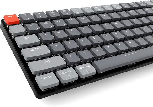 لوحة مفاتيح ميكانيكية سلكية لاسلكية Keychron K3 فائقة النحافة بنسبة 75%، مدمجة 84 مفتاحًا بلوتوث RGB LED بإضاءة خلفية لنظام التشغيل Mac Windows، مفتاح Gateron Brown منخفض المستوى، الإصدار 2 in Saudi Arabia