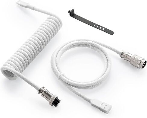 GUNMJO Pro Custom Coiled USB C Cable for Gaming Keyboard, Double-Sleeved Mechanical Keyboard Cable with Detachable Metal Aviator, 1.5M USB-C to USB-A, Nebula Color in Saudi Arabia