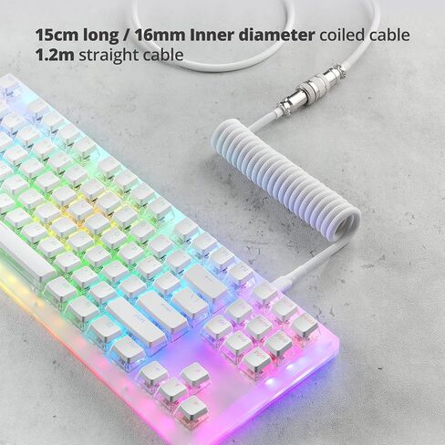 GUNMJO Pro Custom Coiled USB C Cable for Gaming Keyboard, Double-Sleeved Mechanical Keyboard Cable with Detachable Metal Aviator, 1.5M USB-C to USB-A, Nebula Color in Saudi Arabia