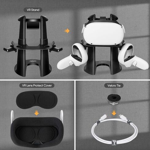 sarlar Hard Carrying Case for Oculus Meta Quest 3/Quest 3S/Quest 2/AVP, Ideal Travel Storage Waterproof Bag for VR Headset, Touch Controllers, Original Fabric/Elite Strap Accessories, Black in Kuwait