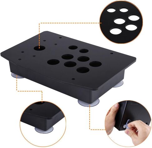WALFRONT Acrylic Panel and Case Manual Joystick DIY Set Kits Replacement for Arcade Game, Machine Cabinet Controller DIY Kit Black in Saudi Arabia